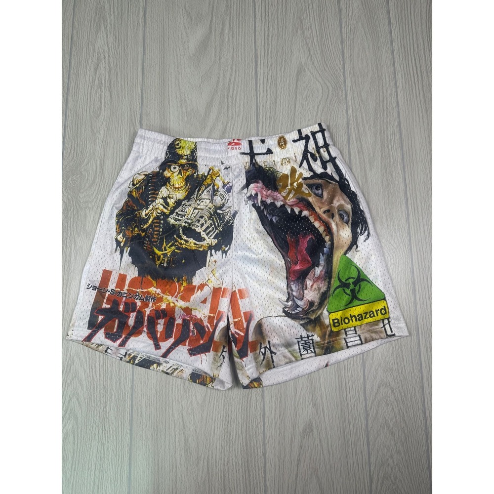 Grimykids Com Graphic Mesh Basketball Shorts White Black‎ Red Size 2